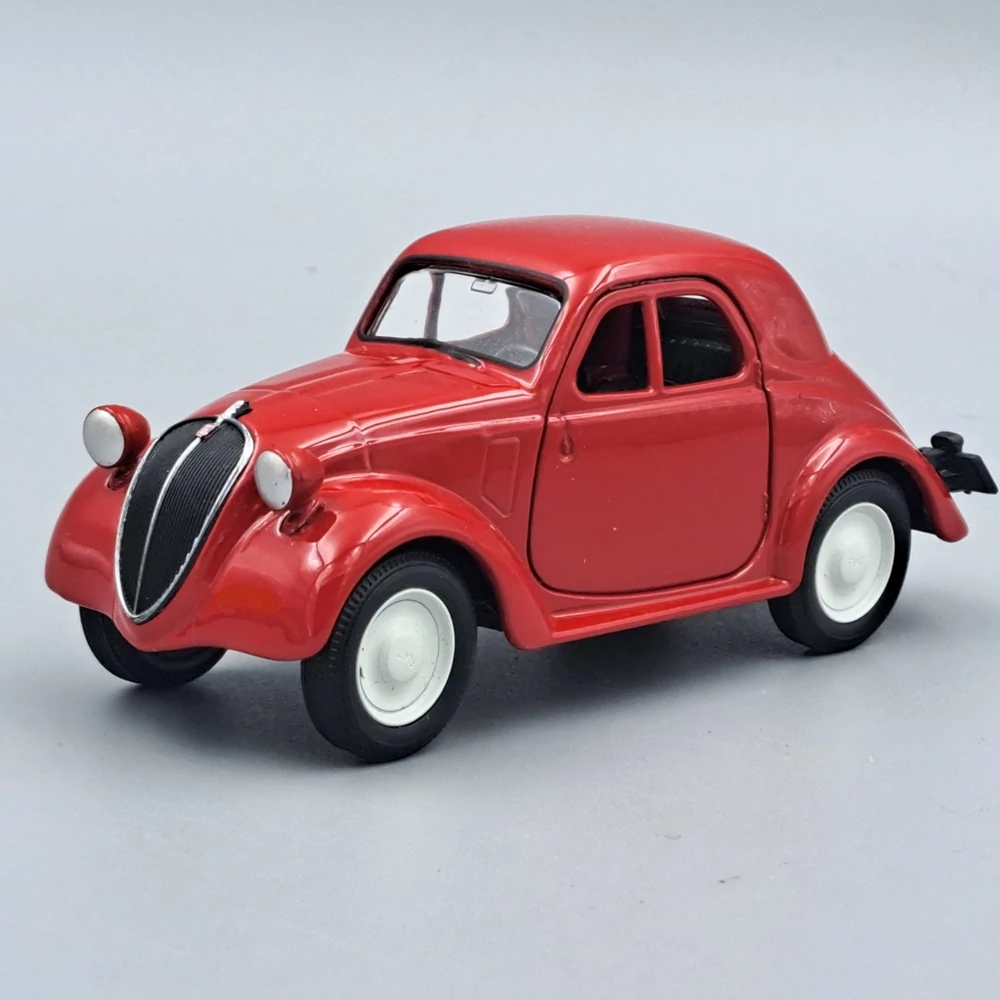 Modellino Auto FIAT 500 Topolino 1936 In Metallo - Scala 1/34-1/39, Porte Apribili, Colore Grigio, Nuovo In Scatola