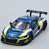 Audi R8 LMS EvA 2022 1:64 POP RACE kék fém autó modell