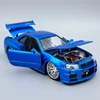 Nissan Skyline GTR R34 1:24 Brian Jada autó modell Fast&Furious