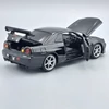 Nissan GT-R34 1:32 Tayumo fekete fém autómodell