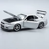 Nissan GT-R34 1:32 Tayumo ezüst fém kisautó