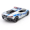 Lamborghini Revuelto rendőr ezüst Kinsmart játékautó