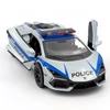 Lamborghini Revuelto rendőr ezüst Kinsmart játékautó