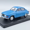 Saab 96 V4 1970 1:24 retró Atlas modellautó kék