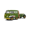 Volkswagen bus utánfutóval 1:18 zöld