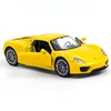 Porsche 918 Spyder sárga Welly modell autó kisautó