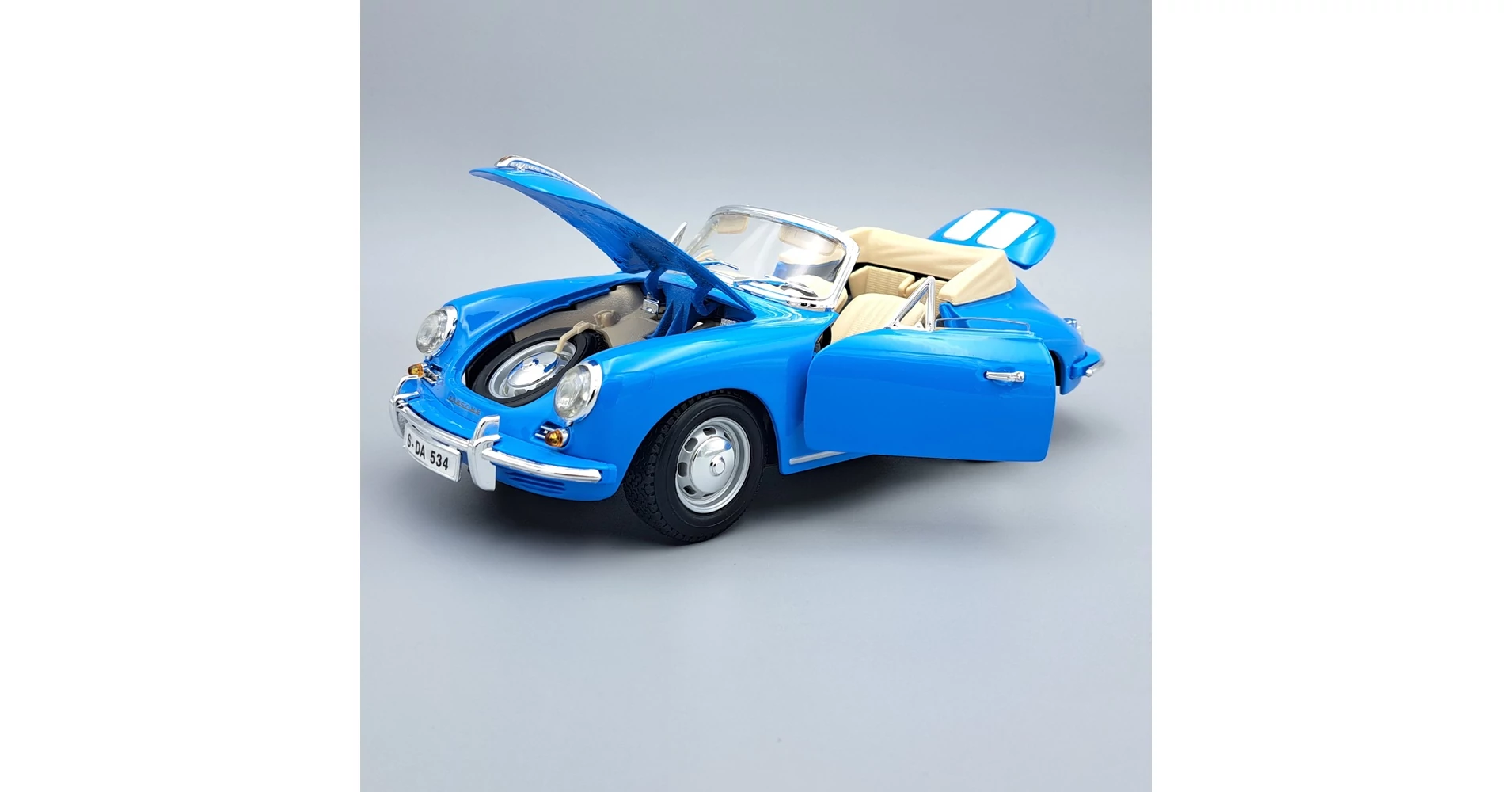 Porsche 356B Cabriolet 1961 fém modell autó 1:18-as méretben