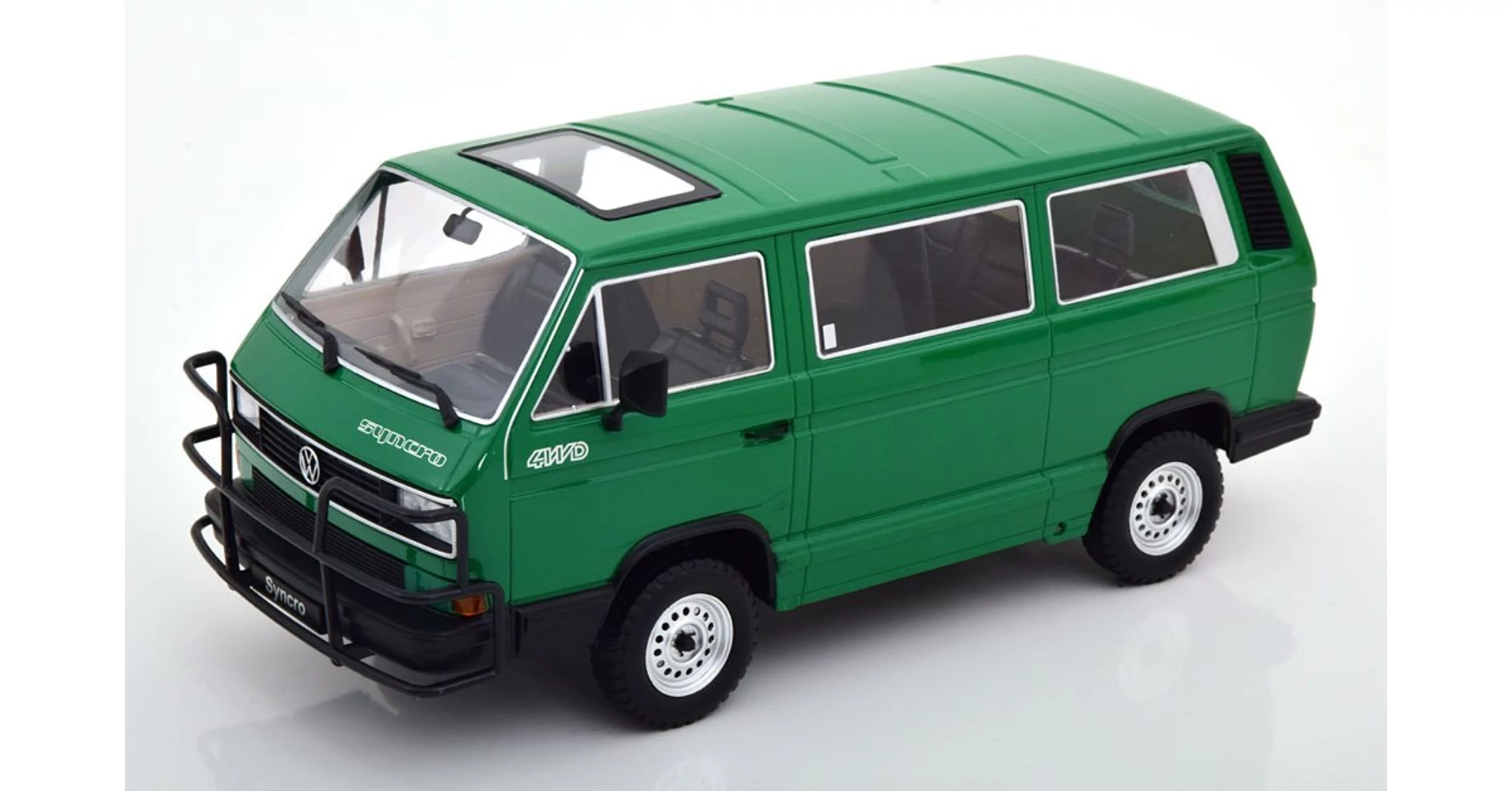 Volkswagen T3 Bus Syncro 4WD egy 1:18 fém modell autó méretarányos