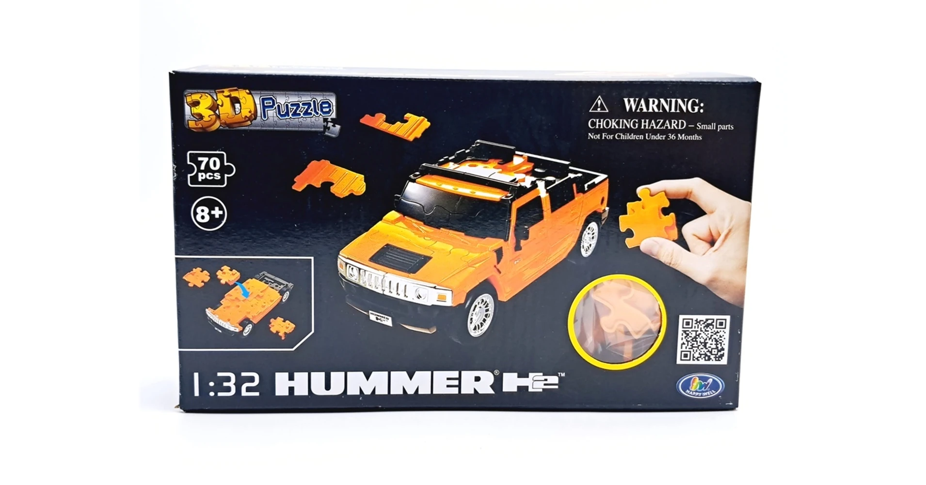 Hummer H2, 70 db-os 3D puzzle építhető makettautó gyerekeknek