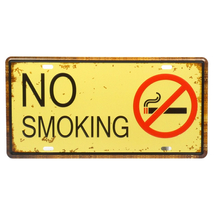 Fém Dekortábla 15 x 30 cm - No Smoking