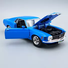  Ford Mustang Boss 429 1970 1:24 kék fém autó modell