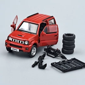 Suzuki Jimny JB43 1:64 piros fém autó modell