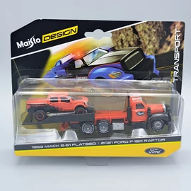 Ford F-150 Raptor 2021 &amp;amp; Mack B-61 1:64 fém modellautó
