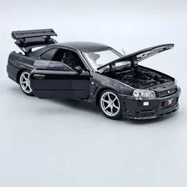 Nissan GT-R34 1:32 Tayumo fekete fém autómodell