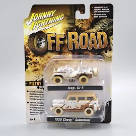 Chevy Suburban &amp;amp; Jeep CJ-5 1:64 fém autó modell