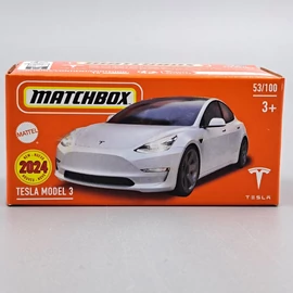 Tesla Model 3 1:64 Matchbox fehér fém autó modell