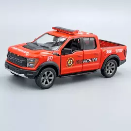 Ford F-150 Raptor 2022 Tűzoltó piros Kinsmart fém játékautó