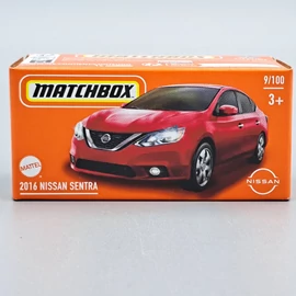 Nissan Sentra 2016 1:64 Matchbox piros fém kisautó