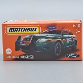 Ford Police Interceptor 1:64 zöld Matchbox autó modell