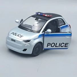 Fiat 500e szürke rendőrautó Kinsmart kisautó