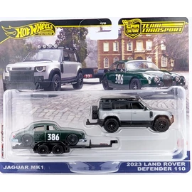 Jaguar MK1 + Land Rover Defender 110 retró autómodell