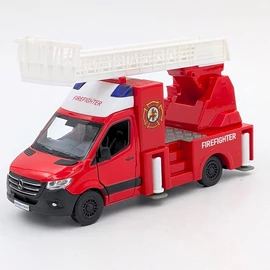 Mercedes Sprinter tűzoltó létrával Kinsmart játékautó
