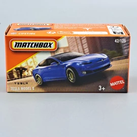 Tesla Model S 1:64 Matchbox kék D