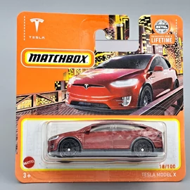 Tesla Model X 1:64 Matchbox piros  die cast