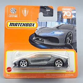 Koenigsegg Gemara 1:64 Matchbox szürke autómodell