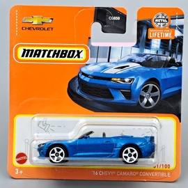 Chevy Camaro Convertible 1:64 Matchbox autó modell, játékautó