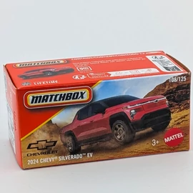Chevy Silverado EV 2024 Matchbox piros kisautó