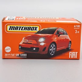Fiat 500 Turbo 2019 1:64 piros Matchbox autó modell