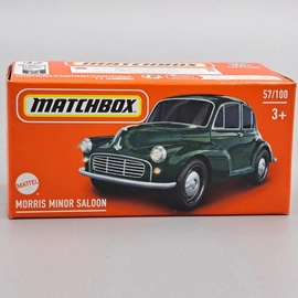 Morris Minor Salon 1:64 Zöld Matchbox autó modell