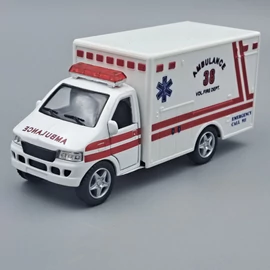 Mentőautó gyerekjáték hátrahuzható Kinsmart modell