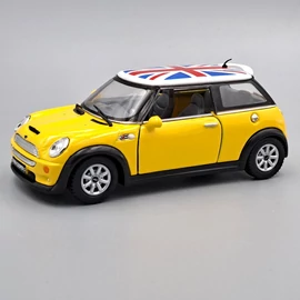 Mini Cooper S Angol zászlós Kinsamart fém autó modell