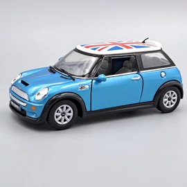 Mini Cooper S Angol zászlós kék Kinsmart fémautó