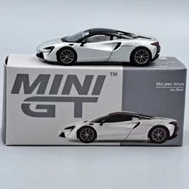 McLaren Artura 1:64 ezüst Mini Gt 532 autó modell