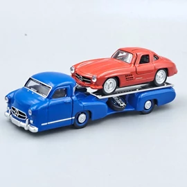 Mercedes Renntransporter + 300Sl 1:64 norev modell autó