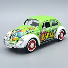 Volkswagen Beetle Graffiti mintás 1:24 fém autó modell-die cast
