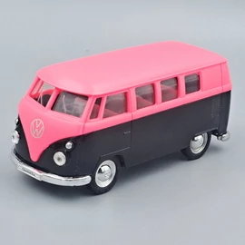 Volkswagen T1 Bus 1963 fekete-rózsaszín retró Welly autómodell