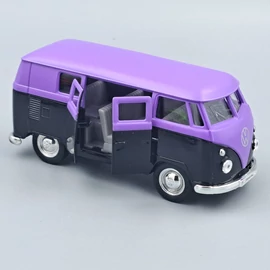 Volkswagen T1 Bus 1963 fekete-lila Welly retró autó modell