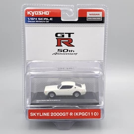 Nissan Skyline 2000 GT-R 1973 1:64 fehér autó modell