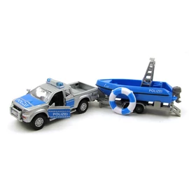 Mitsubishi Polizei csónakszállító utánfutóval kisautó 2