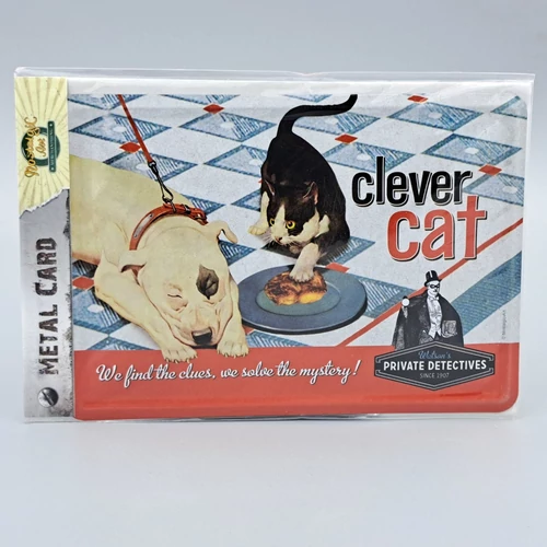 Nostalgic Art fém képeslap Clever Cat
