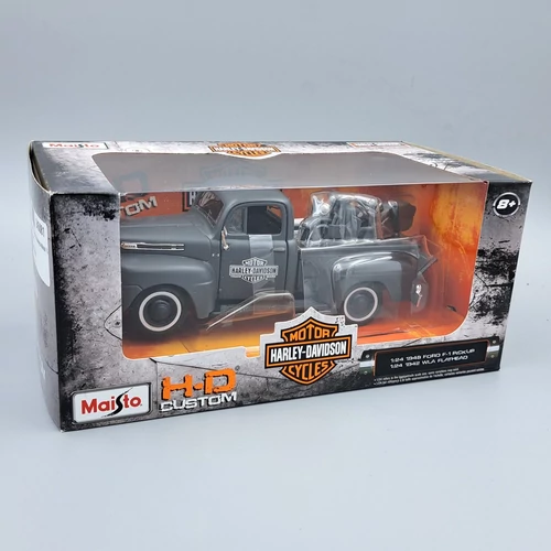 Ford F1 Pickup 1948+Harley WLA 1942 1:24 retró modellautó