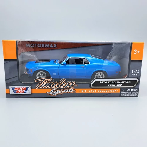  Ford Mustang Boss 429 1970 1:24 kék fém autó modell