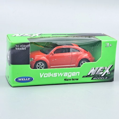 Volkswagen New Beetle 1:60 piros Welly fém kisautó modell
