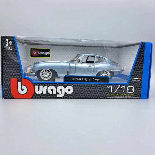 Jaguar E-Type Coupe 1961 1:18 Burago fém autó modell
