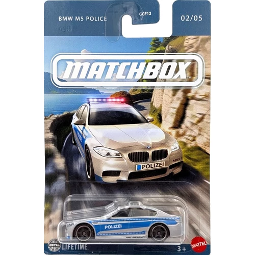 BMW M5 rendőr Matchbox kék kártyás 02/05 modellautó