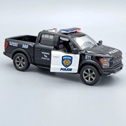 Ford F-150 Raptor 2022 Police Kinsmart fém játékautó